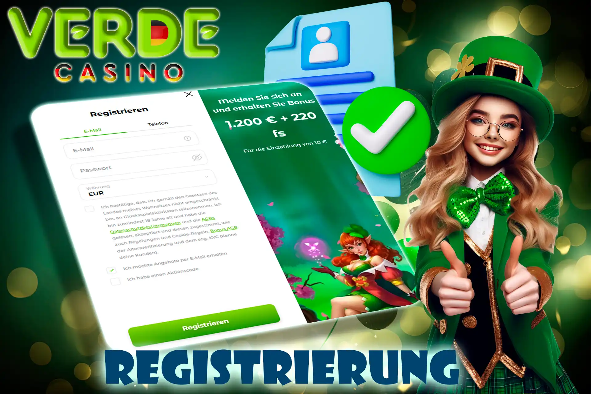Einfache Registrierung im Verde Casino